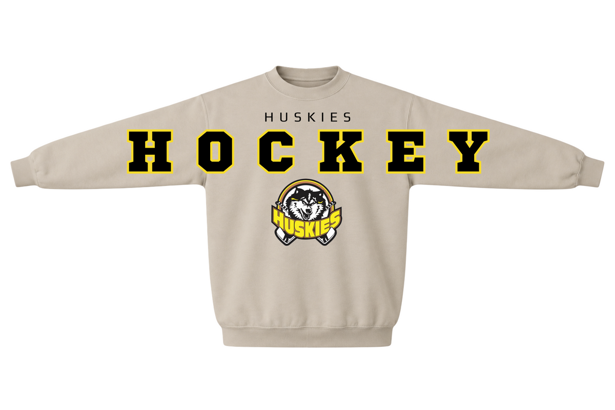 Unisex Tan Huskies Hockey Crew