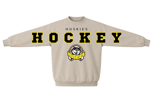 Unisex Tan Huskies Hockey Crew