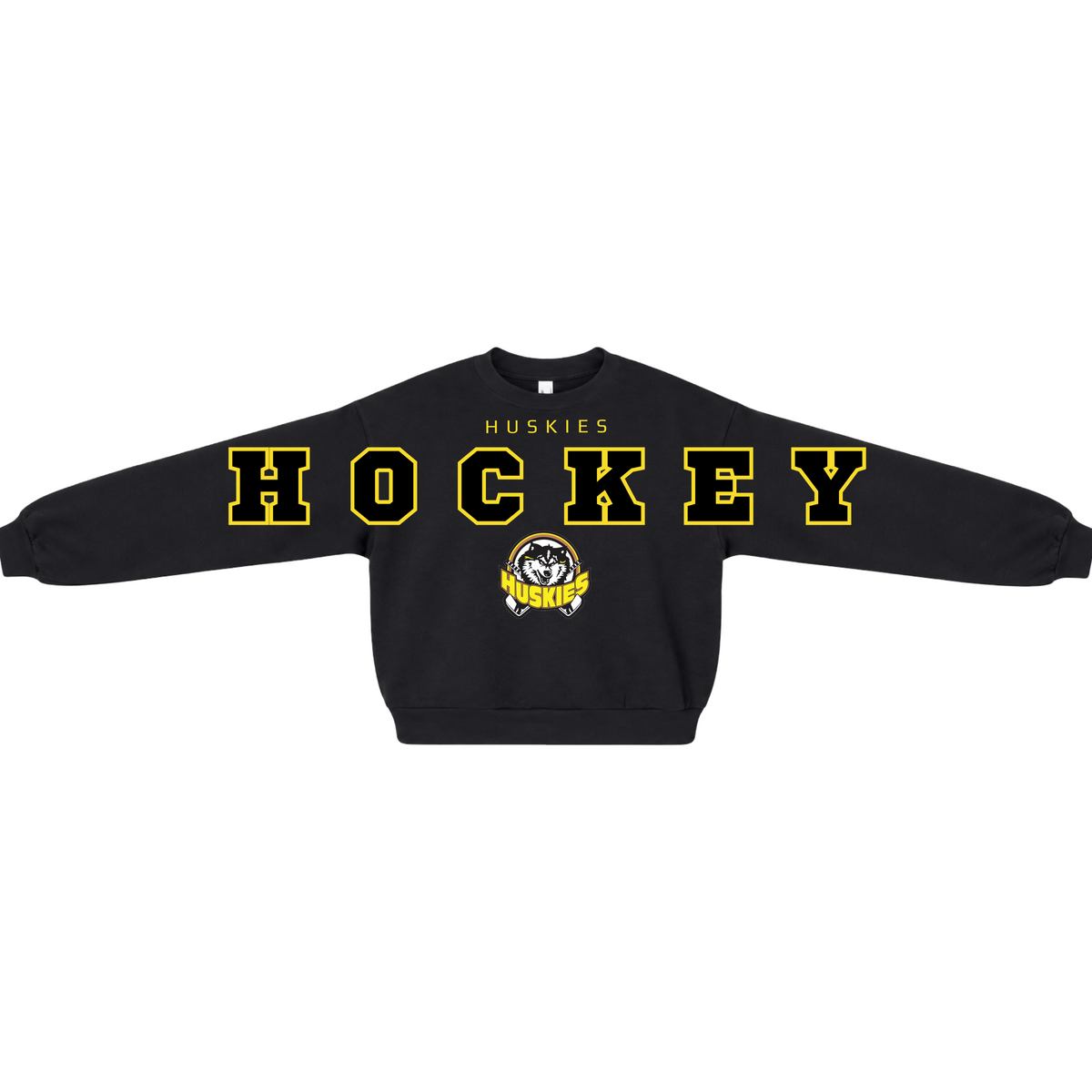 Ladies Huskies Hockey Mom Crop Crew
