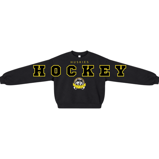 Ladies Huskies Hockey Mom Crop Crew